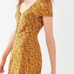 Urban Outfitters Mindy Yellow Floral Dress